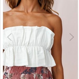 Selfie leslie strapless wrap around top size S